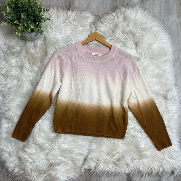 Madewell Dip-Dye‎ Cashmere Shrunken Sweatshirt - Picture 1 of 8
